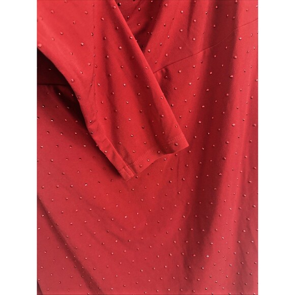 Michael Kors Women's Studded Long-Sleeve Bodycon Dress Crimson Red Size M - Picture 15 of 16